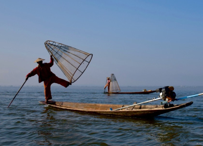 ミャンマーの漁法の画像
